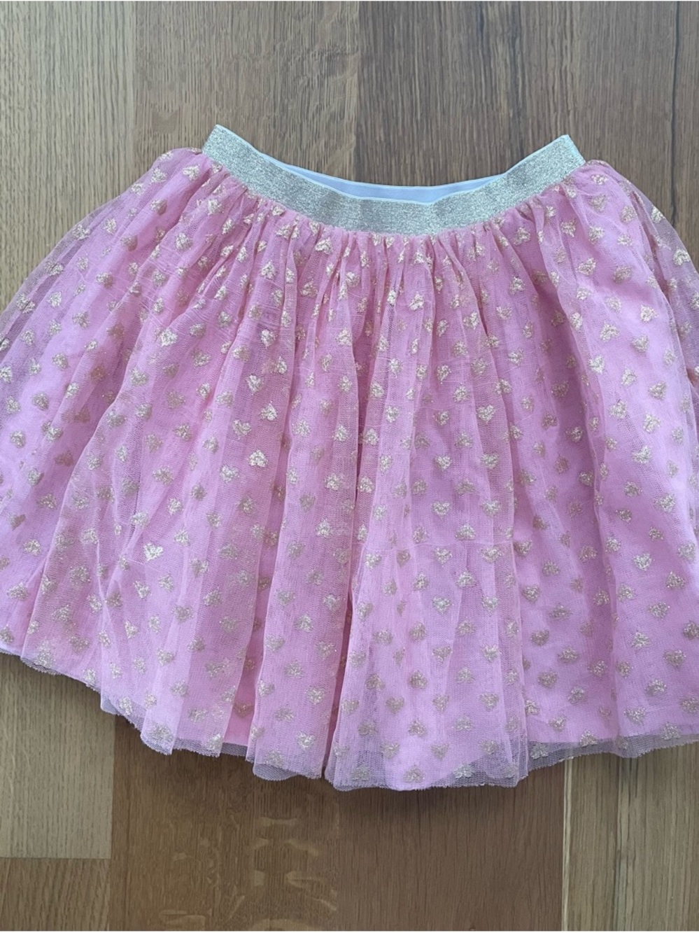 Hanna Andersson Pink Tulle Skirt with Gold Glitter - size 140 (9/10)